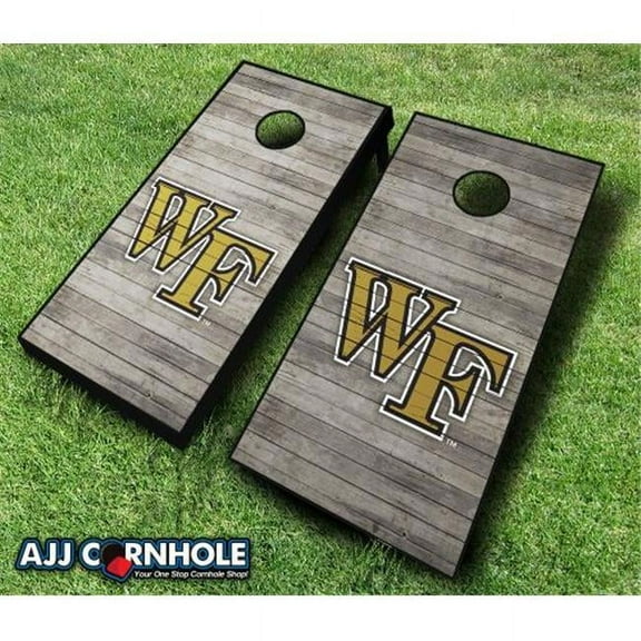 AJJCornhole 110-WakeForestDistressed Wake Forest Demon Deacons Distressed Theme Cornhole Set with Bags - 8 x 24 x 48 in.