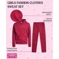 thumbnail image 2 of Real Love Girls Sweatpants Set - 2 Piece Fleece Hoodie and Flare Cargo Pants Activewear Set (7-16), 2 of 7