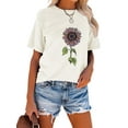 thumbnail image 5 of Anbech Sunflower Shirts for Women Graphic Tee Ladies Patriotic Tee Shirt Christian Top Short Sleeve, 5 of 7
