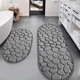 thumbnail image 5 of Uscallm Cobblestone Bath Mat 2-Piece Set Large Memory Foam Bathroom Rug Super Absorbent Machine Washable Non-Slip Shower Mats for Bathroom Floor, 5 of 7