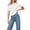 White-02, variant on Women's Asymmetrical Off-Shoulder T-Shirt, Short Sleeve Fitted Casual Top for Everyday Wear