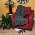 thumbnail image 5 of Parkland Collection Carol Self Patterned Gray 52" x 52" WOVEN HANDLOOM Throw, 5 of 5