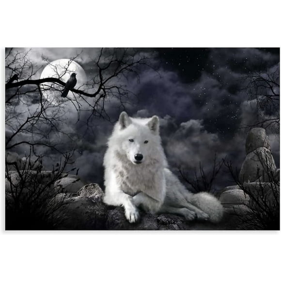 Wolf Poster - Wolf Wall Art - Wolf Pictures - Wolf Paintings - Wolf Canvas - Wolf Wall Decor - Wolf Prints - Cool Wolf Posters - Wolf Room Decor - Animal Posters Unframe:12x18inch(30x45cm)