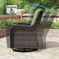 thumbnail image 5 of MeetLeisure 1 PCS Outdoor Swivel Rocker Patio Chair, Wicker Furniture with High Back, Deep Seating, Wide Armrest, Thick Cushions for Deck Porch, Green, 5 of 11