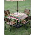thumbnail image 3 of Outdoor Tablecloth with Umbrella Hole and Zipper, Gnomes Easter Square Table Cloth 54x54 Inch Waterproof Tablecloth, Eggs Tulips Spring Floral Pink Plaid Picnic Table Cover for Patio Camping, 3 of 7