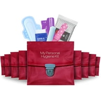 Menstrual Kit All-in-One 10 Pack | Convenience on The Go | Period Kit Pack for Travelling, Tweens & Teenagers or just When You’re Out | Individually Wrapped Feminine Hygiene Product (Red Purse)
