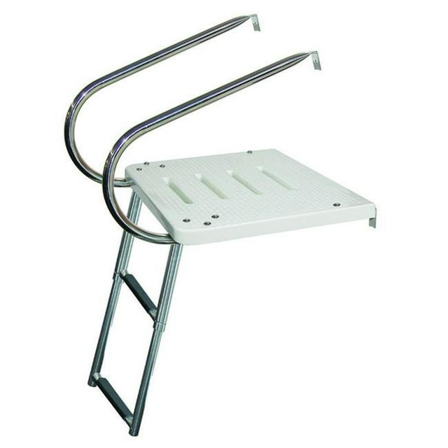JIF MARINE EKT3 3-Step I/O Transom Platform W/2 Arms Ss 316 Telescoping Mt Top