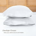 thumbnail image 5 of Bare Home Bamboo Pillowcases Set (2-pack) - Made from Rayon Fibers -  Soft, Cooling & Breathable - Standard, White, 5 of 8