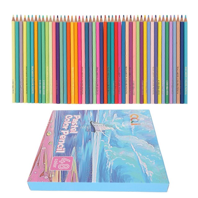 Crayons de couleur pré-taillés, couleurs variées, brillants et vibrants, en bois massif, pour enfants, adultes et débutants, 48 couleurs