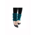 thumbnail image 2 of INSPIRE CHIC Women's Ruffled Cuff Over Knee Length Ribbed Knitted Leg Warmers Turquoise-Printed, 2 of 6