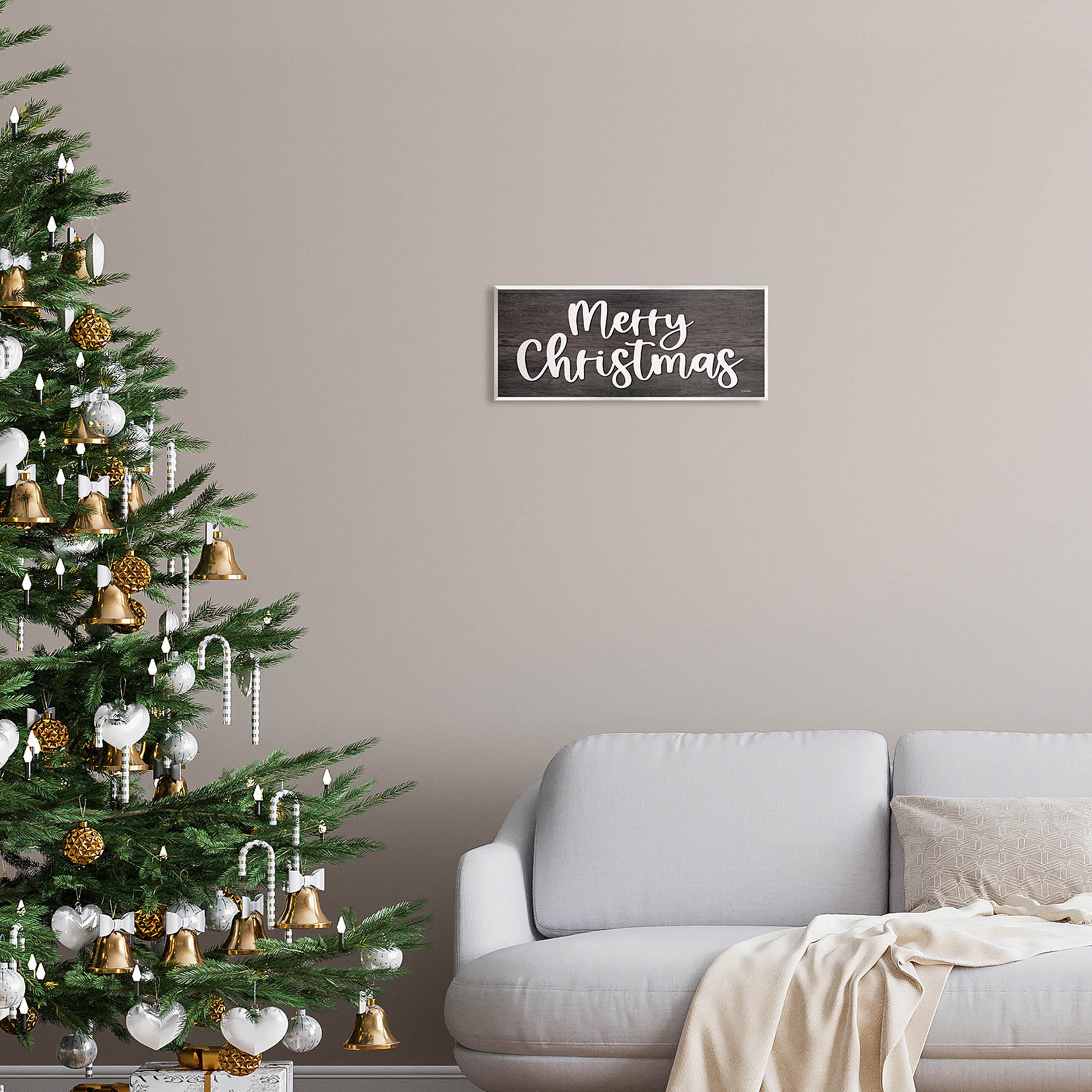 Merry Christmas Farmhouse Phrase Holiday Graphic Art Unframed Art Print Wall Art