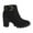 Black, variant on Fesfesfes Womens Boots Ankle Poe Heel Round Head Boots Fashion Casual Boots Large Shoes 5.5(36)