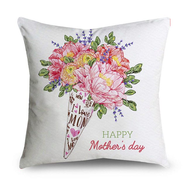 NIGHTWISH Simple Style Mother's Day Pillowcase Gifts Love Letters Design Cushion Cover 40/45/50cm45CMx45CM(17.71inch) Gao Jinjia LED