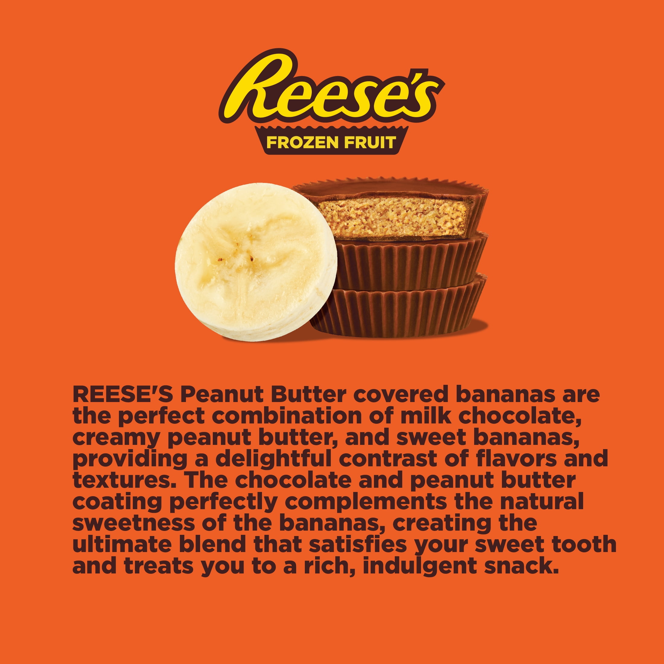 Reese’s Banana Slices in Milk Chocolate and Reese's Peanut Butter Chips, (Frozen), 227g