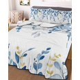 thumbnail image 2 of Quilts Queen Size, Blue Eucalyptus Leaves Soft Comforter Bedding Set for Bed, Farmhouse Botanical Watercolor Lightweight Quilted Bedspread with Pillow Cover(2 Pieces) for All Season, 90x96 Inch, 2 of 6