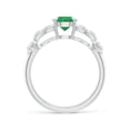 thumbnail image 2 of Angara Natural 0.75 Ct. Emerald with Diamond Vintage Inspired Ring in 14K White Gold for Women (Ring Size: 11.5), 2 of 10