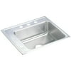 Elkay Drkad222045l 22" Single Basin Drop In Stainless Steel Utility Sink - 4 Faucet Holes