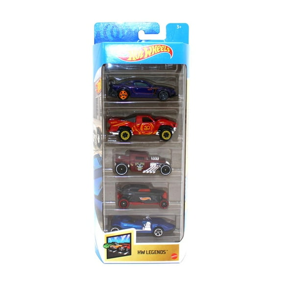 HW LEGENDS Hot Wheels 5-Car Pack of 1:64 Scale Vehicles for Kids & Collectors