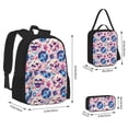 thumbnail image 2 of Disketp blue record rock Skull Large Capacity Backpack Lunch Bag Pencil Case Combination 3 Piece Set for Student, 2 of 7