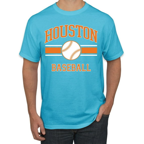 Wild Bobby City of Houston Baseball Fantasy Fan Sports Men's T-Shirt, Light Turquoise, 4X-Large
