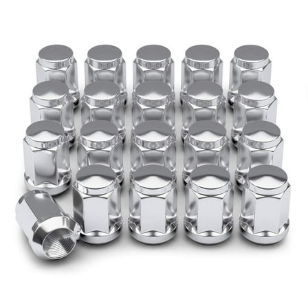 CarBole Chrome Lug Nuts, Bulge, 12x1.5, 20 Pieces for Ford Escape, Fusion, Focus