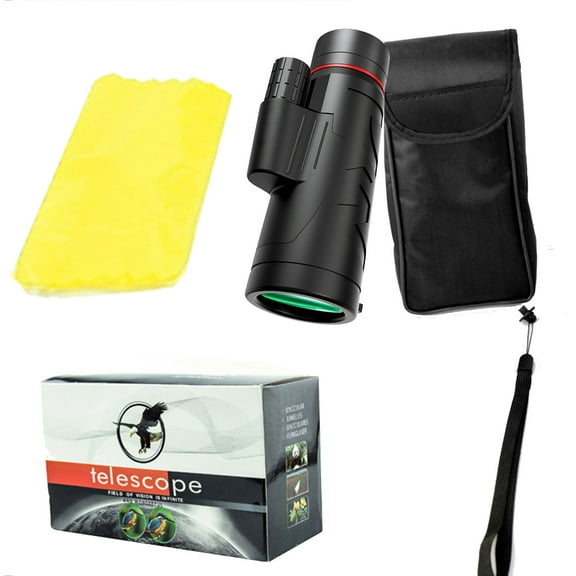 YiBai 12X42 HD Night Vision Mini Monocular Telescope For Ultimate Compact Portable For Hunting Camping Hiking Bird Watch,Black,for Father Dad