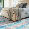 thumbnail image 5 of Cydiria Soft Modern Geometric Striped Boho Plush Area Rug, 6' x 9', Blue/Pink, 5 of 8