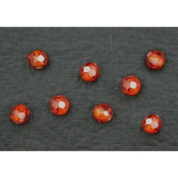 Eight 4mm Burnt Orange Faceted Round CZ Cubic Zirconia Bead Beads