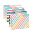 thumbnail image 3 of New Generation - 12 Pack Decorative 1/3 Cut Tab File Folders with Stripes Designs, Heavyweight, Letter Size (9.5" x 11.5") Laminated, Fashion Folders, for Home or Office., 3 of 7
