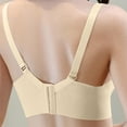 thumbnail image 5 of CFLVAEK Cotton Nursing Bras for Women Supportive Wirefree Maternity Bra Breathable Full Coverage Pregnancy Bras Lightly Button Front Closure Nursing Bra Khaki XXL, 5 of 5