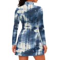 thumbnail image 2 of Xixirimido Blue Tie-dye Print Golf Dress for Women Long Sleeve, 1/4 Zip Tennis Athletic Dresses with Built-in Shorts and Pockets, UPF 50+ 2 Piece Golf Outfits, Large, 2 of 7