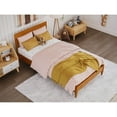 thumbnail image 3 of Solid Wood Low Profile Twin Bed - Modern Platform Bed Frame, Light Toffee Finish, SturdyStylish, 3 of 10
