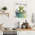 thumbnail image 3 of XUFX Frog Bathroom Decor Wall Art Frog Poster Funny Frog Pictures for Bathroom Funny Bathroom Signs Canvas Print Painting Funny Animal Wall Décor Artwork Ready to Hang Unframed 11x14inch, 3 of 5