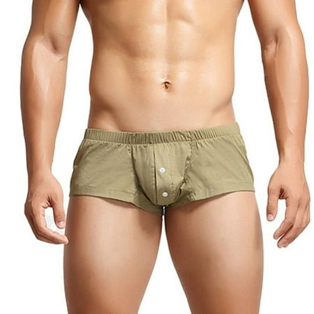 

Men Sexy Underwear Underpants Soft Boxers Shorts Briefs Trunks Button Low Rise