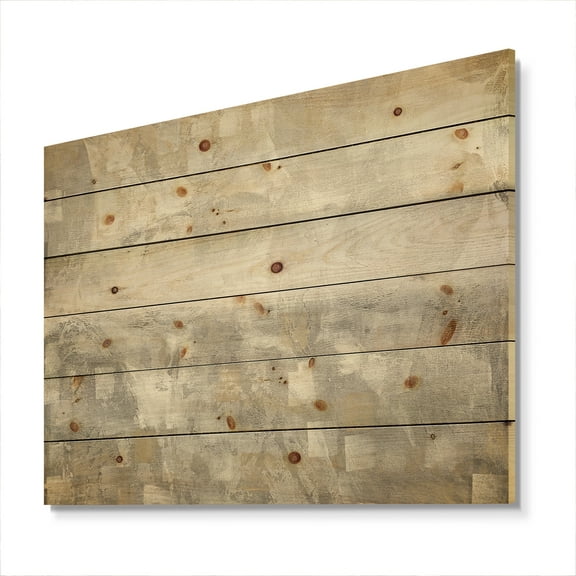 Designart 'Gray Abstract Watercolor' Contemporary Print on Natural Pine Wood