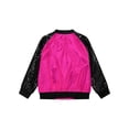 thumbnail image 4 of DPOIS Kids Boys Girls Long Sleeve Flight Jacket Zip Up Coat Dancewear Hot Pink 16, 4 of 5