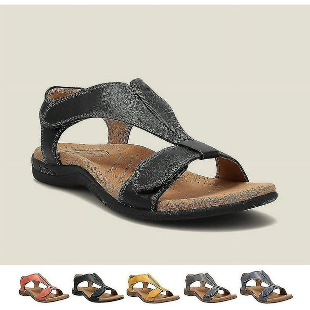 Sandalias ortopédicas cómodas para mujer, sandalias ortopédicas Sursell, sandalias planas informales para la playa