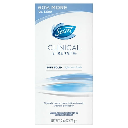 Secret Clinical Strength Antiperspirant and Deodorant for Women Soft Solid, Light & Fresh, 2.6 oz