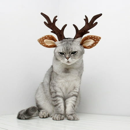 

Pet Supplies Choker Chain Dog Christmas Pet Hats Cat Ornaments Deer Horn Hats Festive Decorations Shedding Horns Modeling Headwear