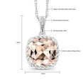 thumbnail image 6 of Gem Stone King 10K White Gold Morganite and Diamond Pendant Necklace for Women (1.90 Cttw, Cushion Cut 8MM, with 18 inch Chain), 6 of 6
