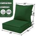 thumbnail image 4 of Pakunoda Outdoor Deep Seat Cushion Set for Patio Furniture, Waterproof & Fade Resistant, 22" L X 22" W X 4" H, Green, 4 of 6
