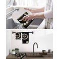 thumbnail image 5 of Black Daisy Bees Kitchen Dish Towels for Drying Dishes Set of 2, Spring Farmhouse Honey Floral Rings Waffle Weave Microfiber Hand Tea Bathroom Towels Quick Dry & Absorbent Towel 12x12, 5 of 7