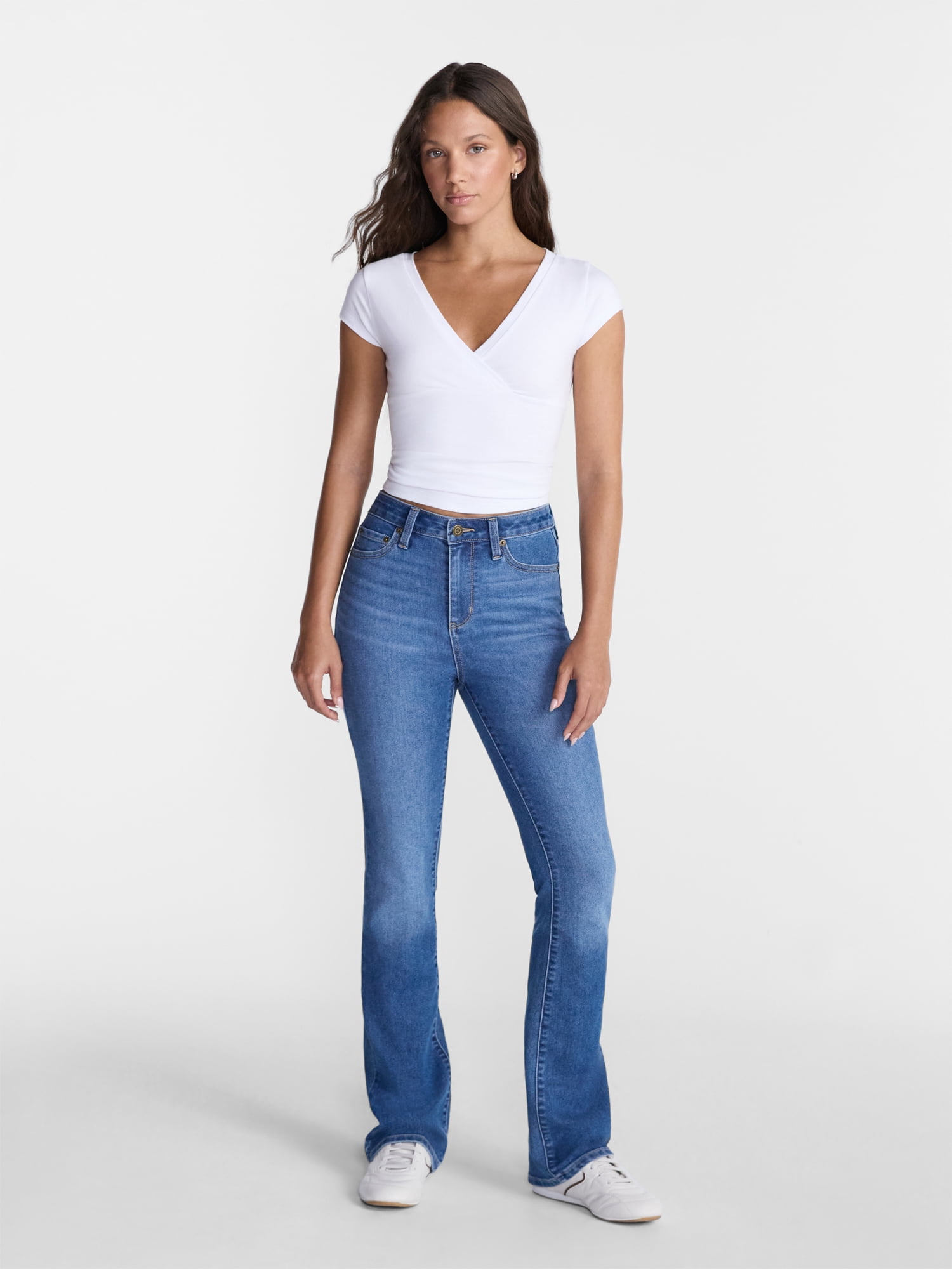 No Boundaries Surplice Top with Cap Sleeves, Women’s XXS-XXL