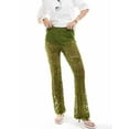thumbnail image 6 of Rdhnmea Women Flare Pants Lace See-Through Elastic Waist Trousers Bottoms, 6 of 9