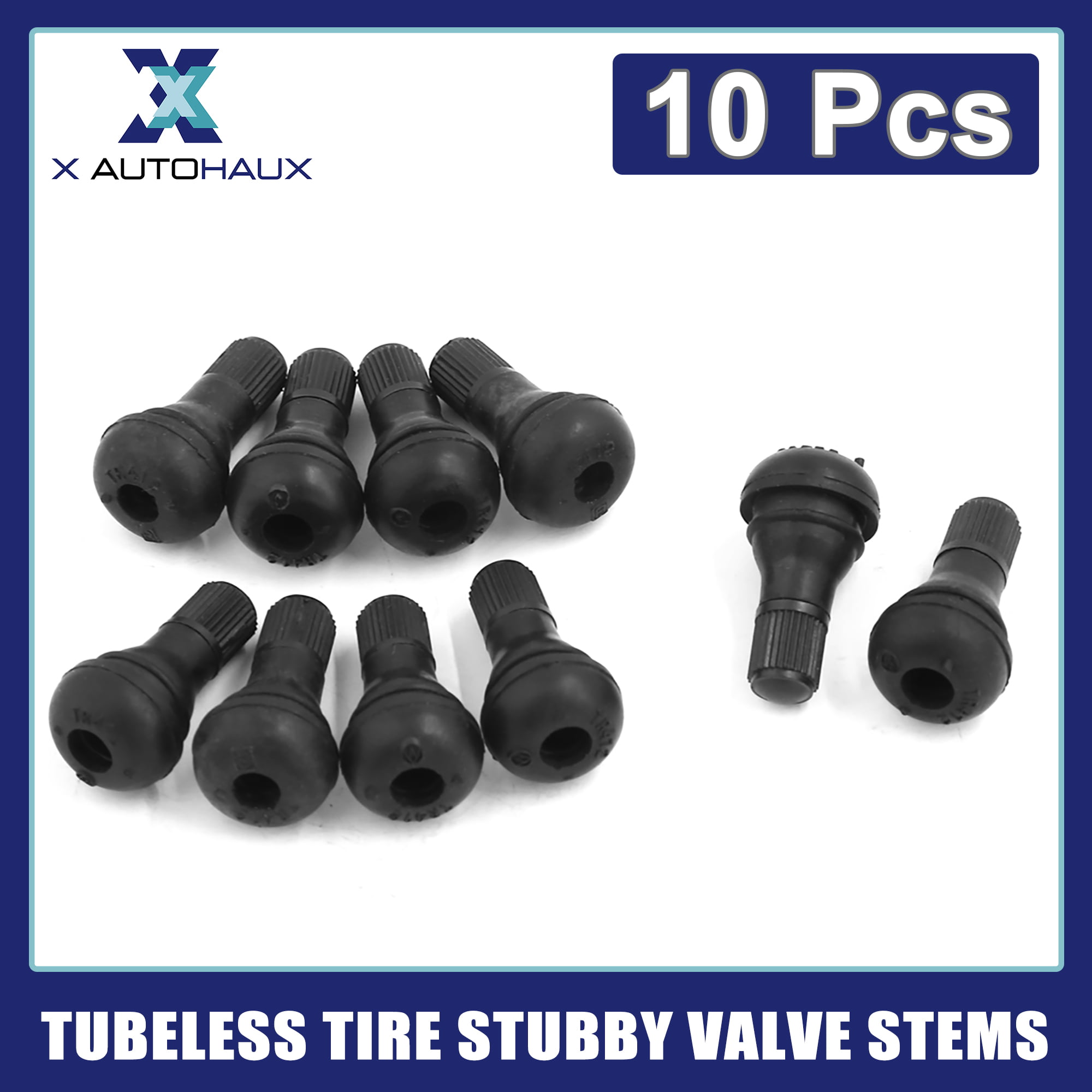 10pcs TR412 Black Rubber Tubeless Tire Stubby Valve Stems SUV ATV Car Motorcycle