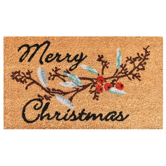 Merry Christmas Berries Doormat