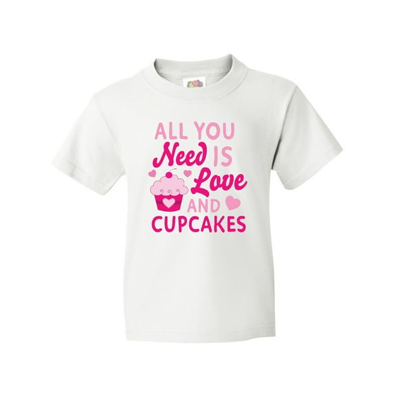 Inktastic Valentines Day All you Need is Love and Cupcakes Youth T-Shirt