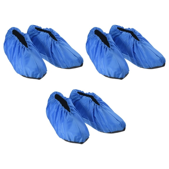 Uxcell Reusable Shoe Covers Washable Thickened Boot Shoe Covers Non-Slip Shoe Protectors Covers Sapphire 3 Pair