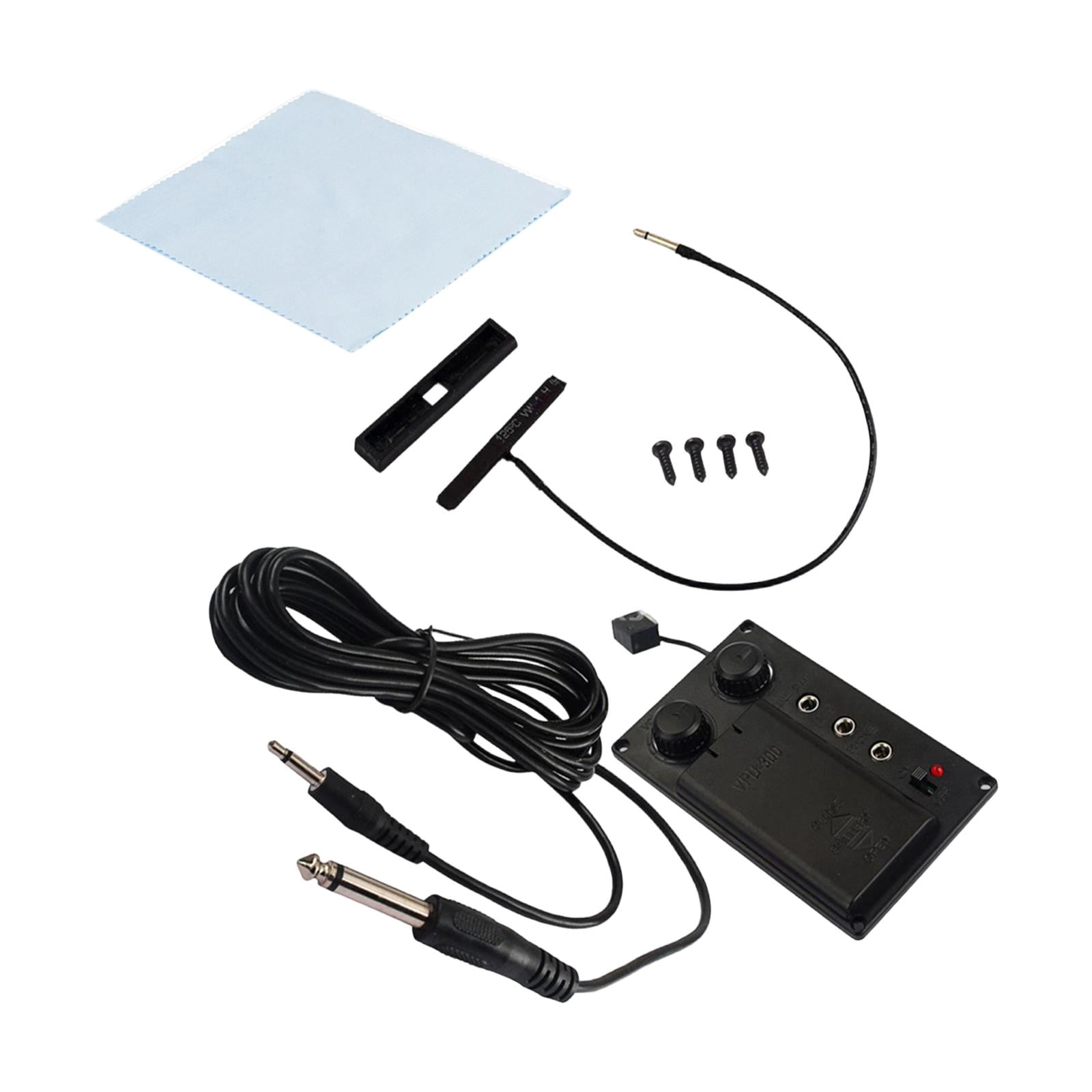 MERIGLARE Violin Pickup, VPU-300 Portable Musical Instrument Accessory Microphone Pickup for Bass, Banjo, Ukulele, Harp, Acoustic Guitars