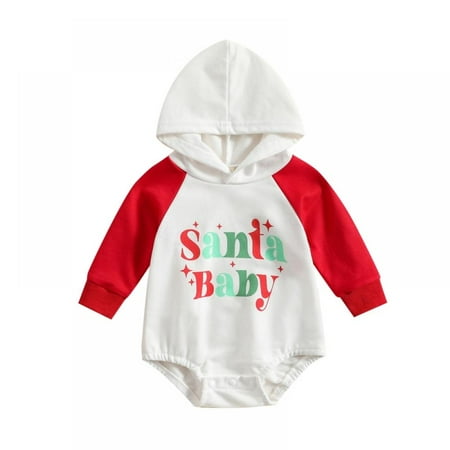 

BULLPIANO Infant Baby Boy Girl Fall Clothes Hoodie Pullover Sweatshirt Romper One-Piece Hooded Jumpsuit Long Sleeve Christmas Outfit